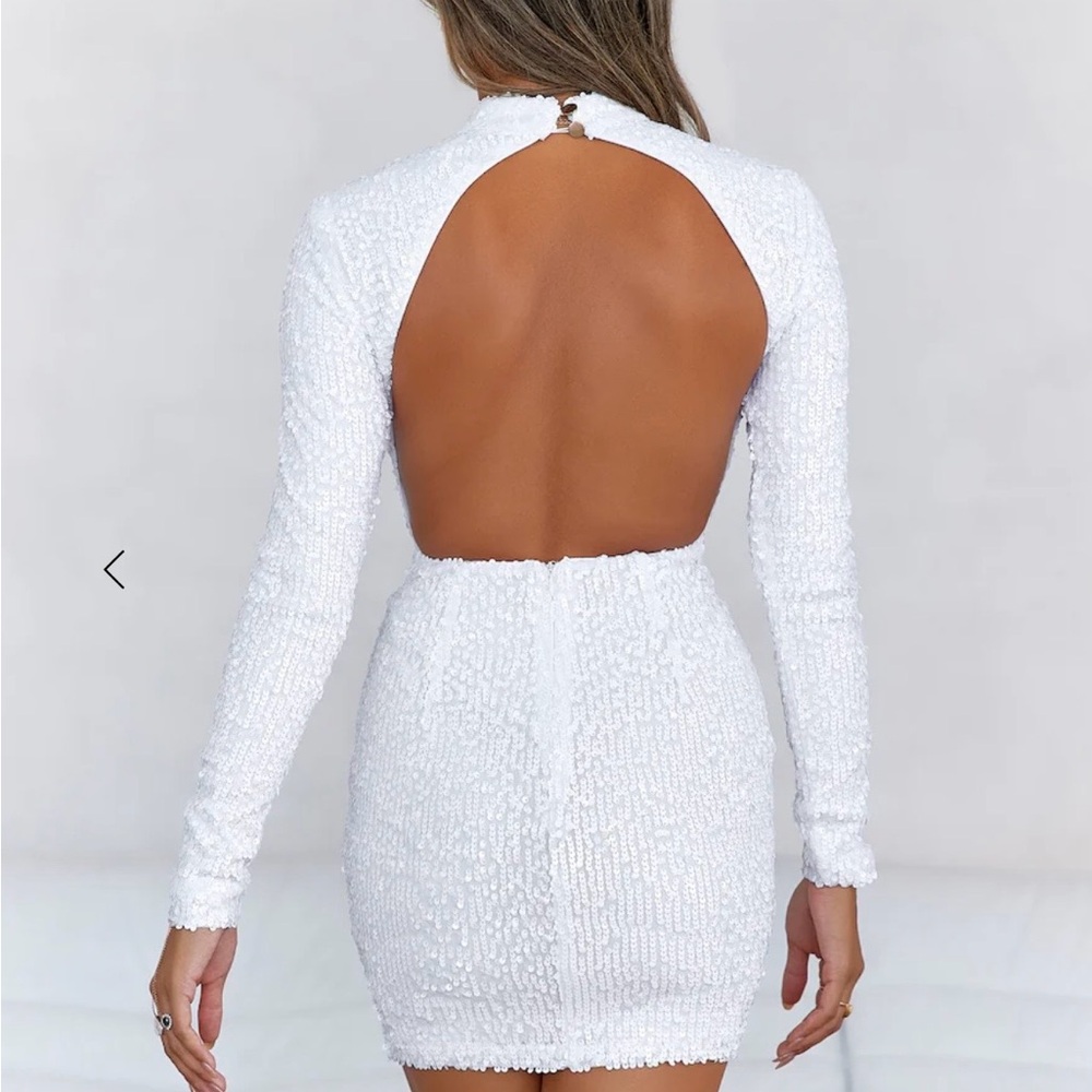 Hello Molly White Backless Dress